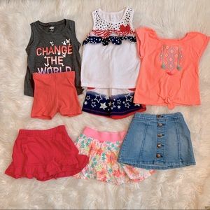 3t girls skirt/skort and top outfit bundle